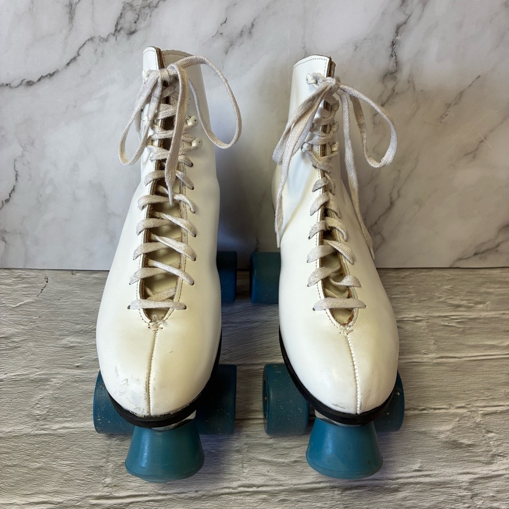 Vintage 1970's Riedell Sure Grip Super X5R White Roller Skates